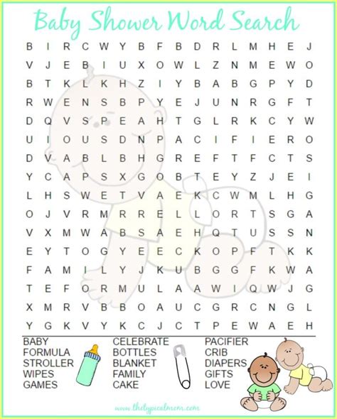 Baby Shower Word Search · The Typical Mom