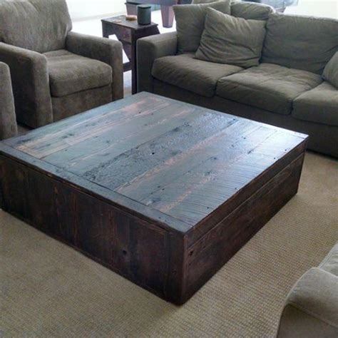 Our marcus x coffee table is made from reclaimed wood, table top boards are 1.75 thick with loose board look, wide bread board ends, open… Hand Made Square Reclaimed Coffee Table "The Monolith" by ...