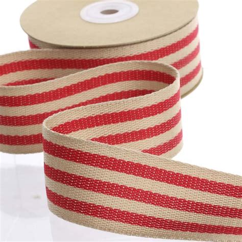 1 12 Red And Tan Burlap Fabric Ribbon Ribbon And Trims Craft