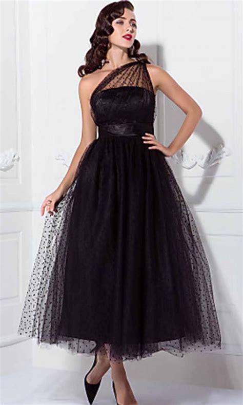 1950s Celebrity Tea Length Black Prom Dresses Ksp445 2666206 Weddbook