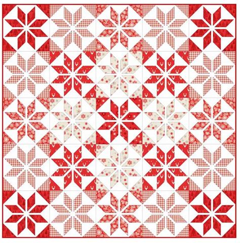 Makower Scandi 3 Quilt Kit Red Scandinavian Quilts Quilting Designs
