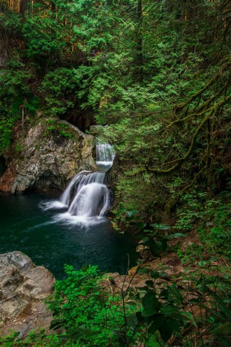 Beautiful Waterfall Near Vancouver Canada Stock Image Image Of