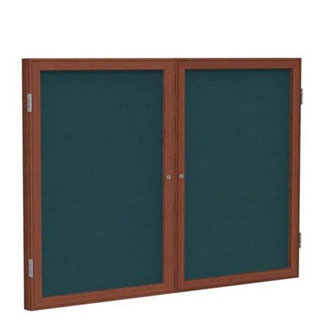 Ghent Manufacturing Pwc24860f 93 48 X 60 In 2 Door Wood Frame Cherry Enclosed Fabric Bulletin