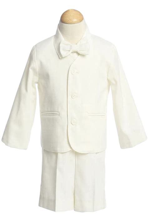 Ivory Eton Jacket And Shorts Outfit 4 Pc Suit Infant Or Toddler Boys