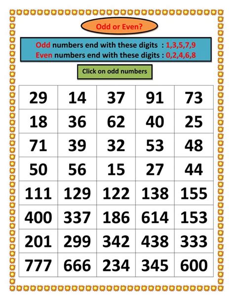 Odd And Even Numbers Activity Number Worksheets Printable Worksheets