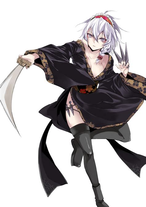 Safebooru 1girl Alternate Costume Atoshi Black Legwear Braid Breasts
