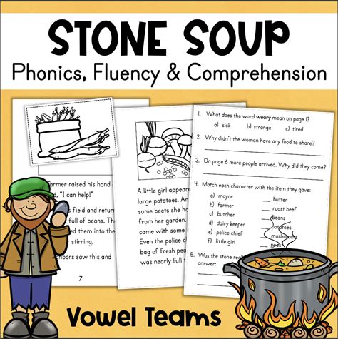 Stone Soup Decodable Reader Worksheets Vowel Teams Ai Ea Ee Ie Oa Oi