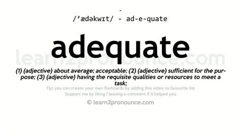 Pronunciation Of Adequate Definition Of Adequate Youtube