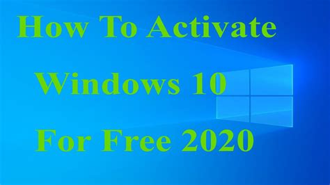 How To Activate Windows 10 For Free 2020 Youtube