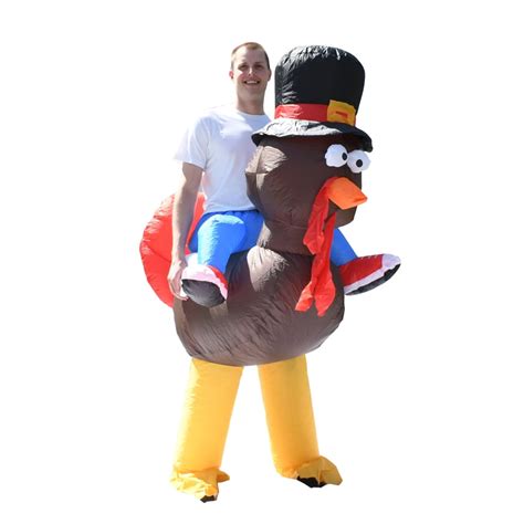 Aleko Inflatable Party Costume Thanksgiving Turkey Rider Adult