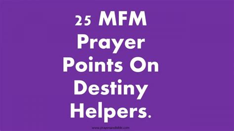 25 Mfm Prayer Points On Destiny Helpers