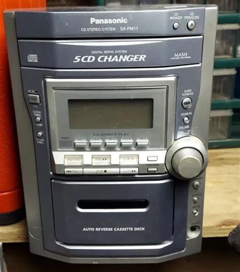 Panasonic Sa Pm11 5 Disc Cd Player Cassette Tape Amfm Tested 4000