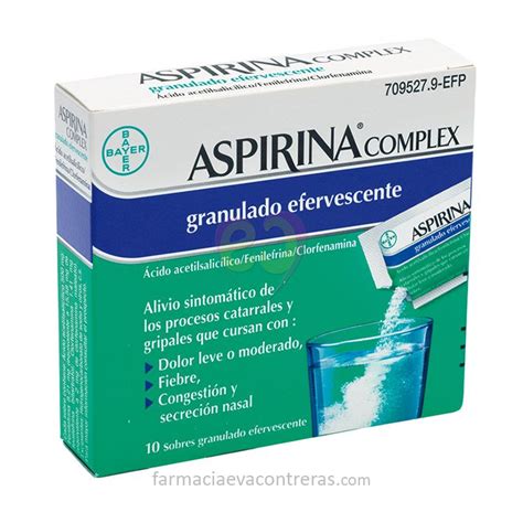 Specific inflammatory conditions which aspirin is used to treat include kawasaki disease. Aspirina Complex, 10 Sobres - ¡Mejor Precio! | Comprar Online