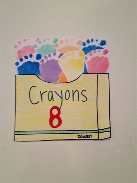 Footprint Crayon Box Crayon Crafts Classroom Crafts Footprint Crafts