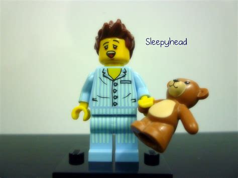 Custom Lego Sleepyhead Minifigure W Teddy Bear Sleepy Boy Series 6