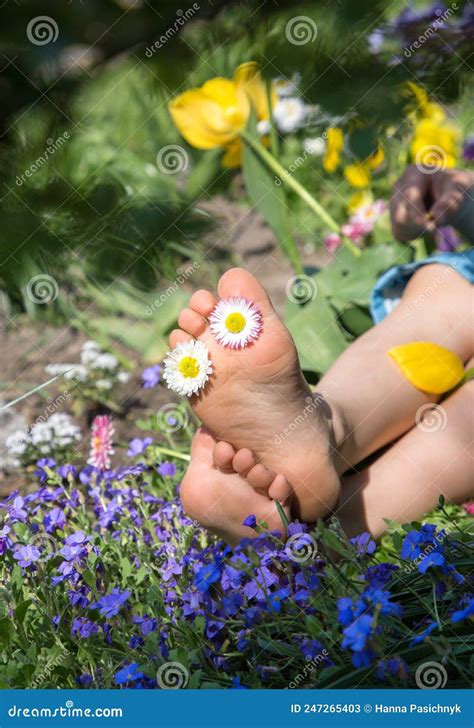 Two Feet Pampering Pedicure Wash In A Specialized Foot Spa With Massage Effect Stock Image