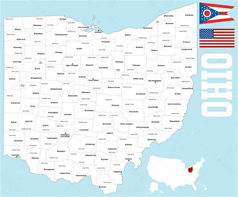 Ohio County Map — Stock Vector © Malachy666 89750626