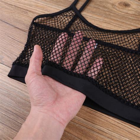 sexy women sleeveless see through sheer mesh crop top t shirt tank tops blouse ebay
