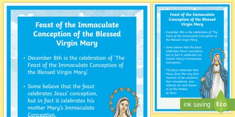 Feast Of The Immaculate Conception Poster Twinkl Resources