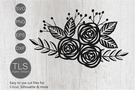 Drawing And Illustration Rose Svg Cut Files For Cricut Rose Clipart