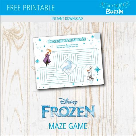 Free Printable Frozen 2 Maze Game Birthday Buzzin Maze Game Free