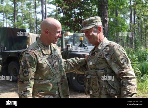 Maj Gen Troy Galloway Visits With Lt Col Chad Bridges Deputy