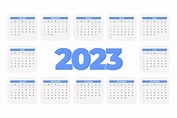 Calendario Editable 2023 Vectores, Iconos, Gráficos y Fondos para ...