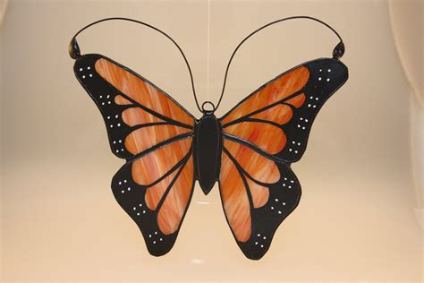 Stained Glass Handpainted Monarch Butterfly By Monarchglass