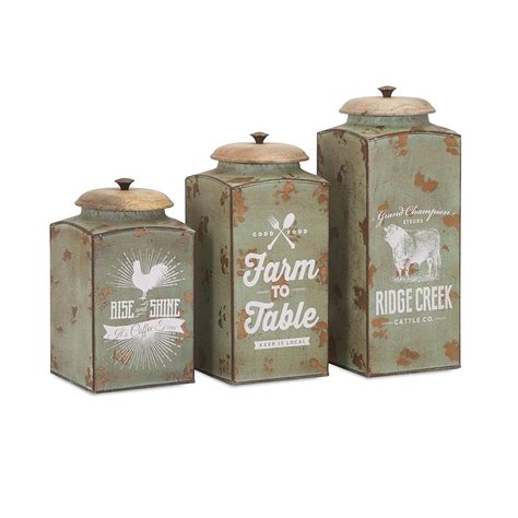 Drop leaf table with turned legs. Amazon.com: IMAX 95727-3 Farmhouse Lidded Canisters - Set ...