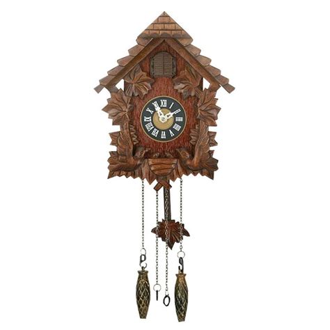 Wooden Cuckoo Clock Adorned With Carved Flowers Cuckoo Clock Clock
