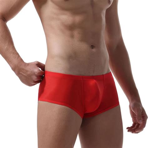 Yipihorse Brand Men Sexy Underwear Gay Ultra Thin Ice Silky Boxers