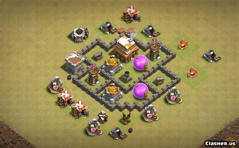 Town Hall 4 Th4 Best Base V42 With Link 11 2019 Farming Base