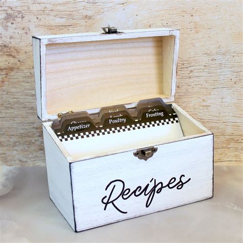 Rustic Recipe Box Personalized Recipe Storage Wood Recipe Etsy