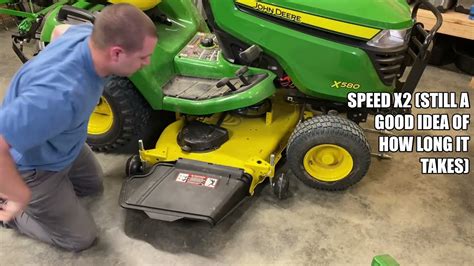 John Deere X X X Mower Deck Removal Install Probably Work For X S Too Youtube