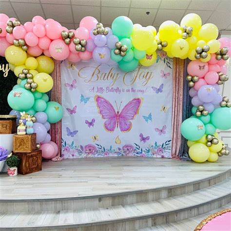 Printed And Shipped Butterfly Baby Shower Birthday Backdrop Any Etsy