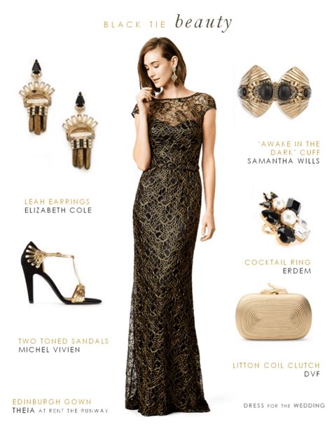 Black And Gold Lace Evening Gown