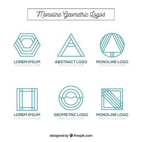 Colección De Logotipos Geométricos Monoline Vector Gratis