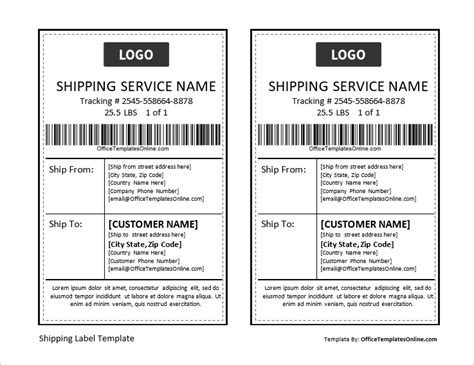 Best Ms Word Printable Shipping And Address Label Templates
