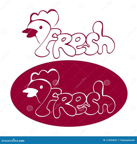 Chicken And Eggs Farm Logo Illustration Natural And Fresh Farm Stock
