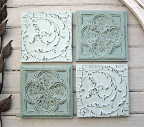 Although metal ceiling tiles are designed to be installed on the ceiling, they can also be. Group of 4 Vintage Tin Ceiling Tiles. by DriveInService on ...