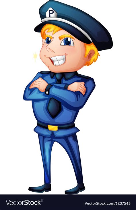 Cartoon Policeman Royalty Free Vector Image Vectorstock