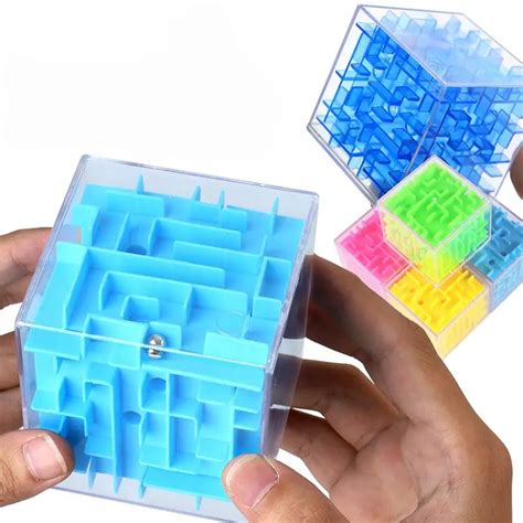Laberinto 3d Cubo Mágico Transparente Rompecabezas De Seis Lados Cubo