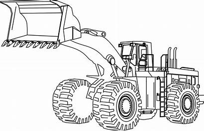 Coloring Construction Equipment Drawing Pages Clipart Heavy