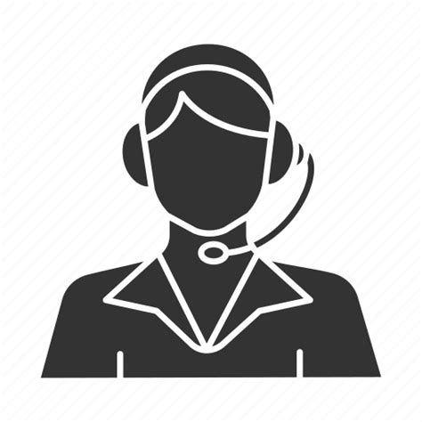 Assistant Call Center Headset Hotline Operator Secretary Woman Icon