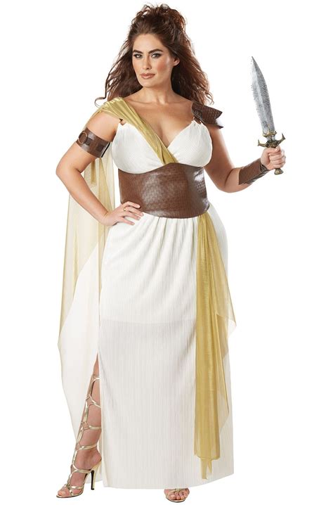 Spartan Warrior Queen Plus Size Adult Costume Toga Costume Queen