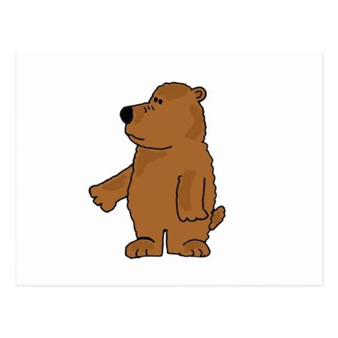 Xx Cute Brown Bear Cartoon Postcard Zazzle