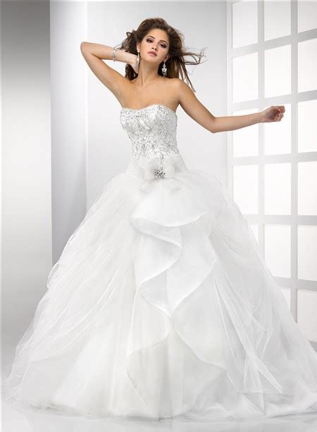 Depending on your colorway, this dress would work equally well as a wedding dress or bridesmaid's dress. Ball Gown Sweetheart Puffy Tulle Wedding Dress With ...