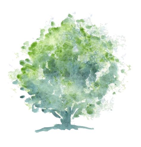 Stilisiert Baum Aquarell Stock Abbildung Illustration Von Anstrich