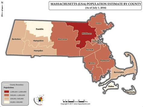 Massachusetts Population Map Answers