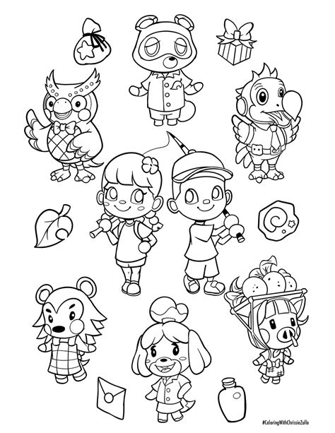 Free printable animal crossing coloring sheets, available on image and pdf version. Animal Crossing Coloring Sheet by Chrissie Zullo - Rose City Comic Con
